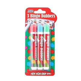Bargain Gateway Tallon (1162) Non-Drip Ink Bingo Dabber Pens, Assorted - Pack of 3