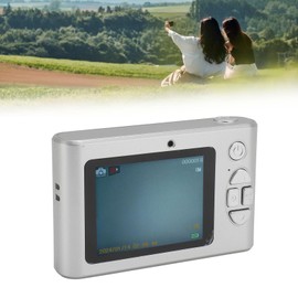 Compact Small Camera for 4K Digital Camera, 48MP HD Pocket Micro SLR Camera with 16X Digital Zoom, 2.4" TFT Screen Travel Photography Vlog (Silver)