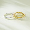925 Sterling Silver&14K Plated Gold Stackable Rings, 3 Women's Stacking