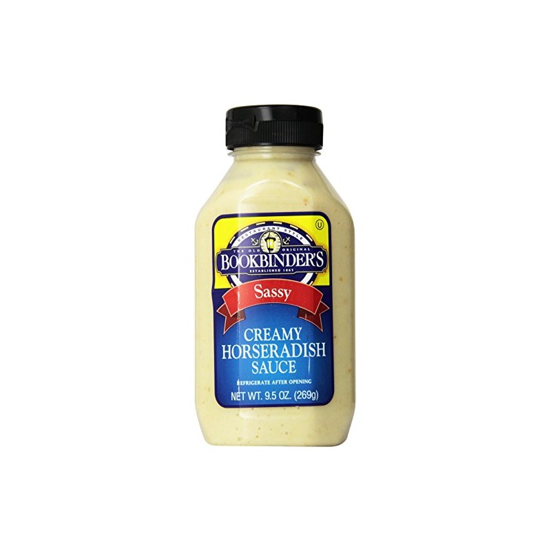 Bookbinders Horseradish, Sassy Sauce, Creamy, 9.5-Ounce (Pack of 9)