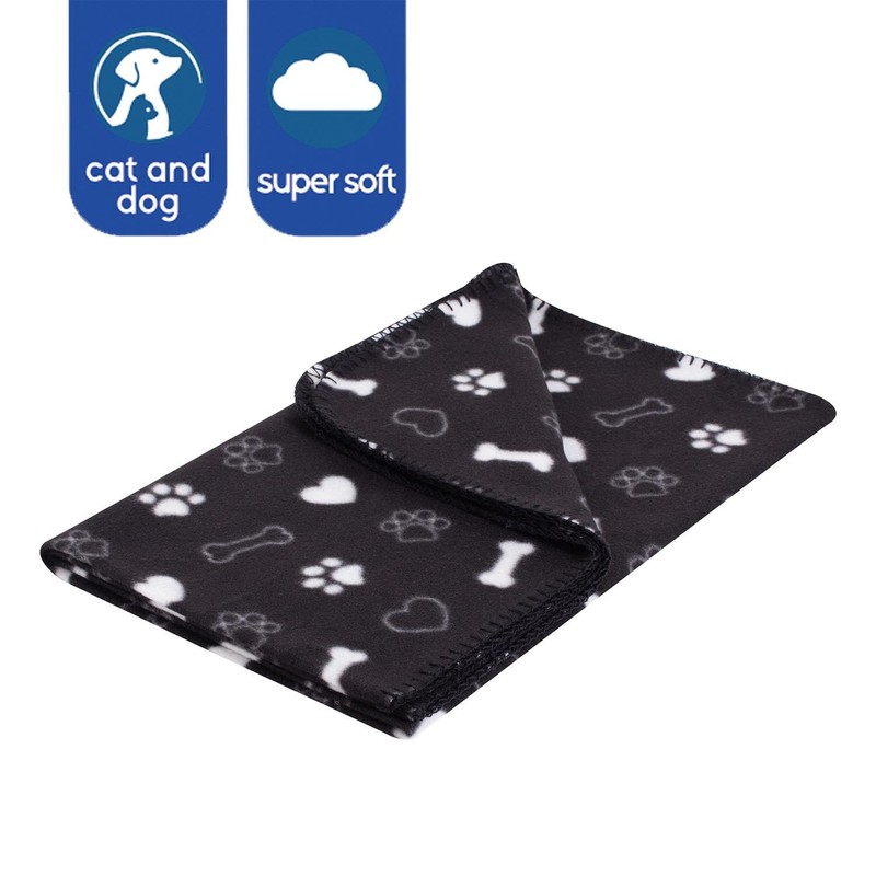YöL Black Dog Sherpa Pet Blanket Comforting Puppy Dog Separation