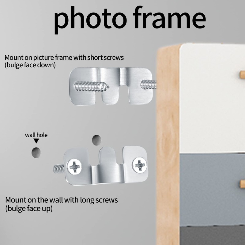 16 Pcs Flush Mount Brackets, Interlocking Photo Frame Hooks Brackets,