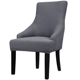 Lellen Stretch Wingback Chair Cover Slipcover - Reusable Wingback Side Chair Slipcover,Accent Chair Cover,Arm Protector Seat Cover,Wing Chair Cover for Dining Living Room Home（1PCS,Dark Grey）