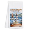 Lantern Press Coeur d'Alene, Idaho, Water Skiing Scene (100% Cotton