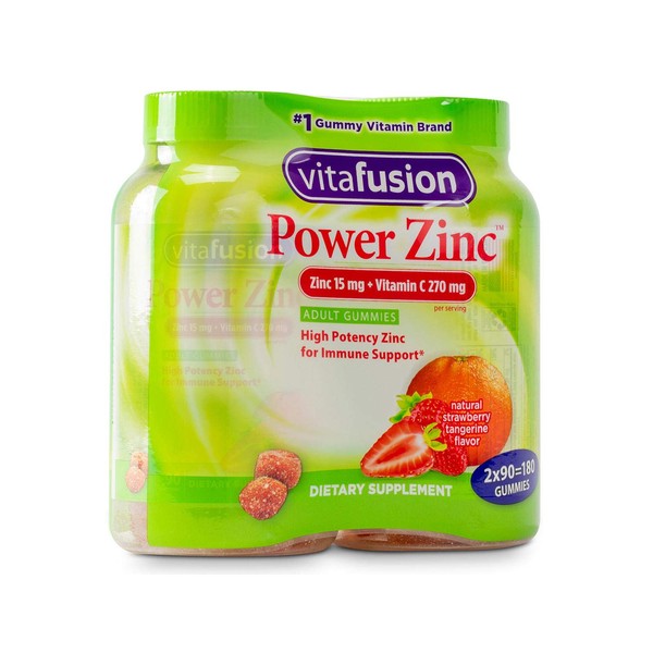 Vitafusion Power Zinc Gummy Vitamin 2 Bottle (180 ct Totally.)