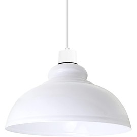 LEDSone White Metal Ceiling Lamp Shade Easy Fit Light Pendant Modern Ceiling Lighting Shade for Bedroom, Hallway, Office Restaurant Industrial Replacement Light Shade Ceiling Pendant (Curvy Pack 1)