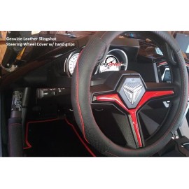 SlingSpeed.com Polaris Slingshot 15-19 Genuine Leather Steering Wheel Cover w/ Side Hand Grip