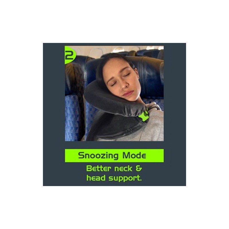 FaceCradle Adjustable Travel Pillow, Multiple Uses and Modes, Ergonomic, Black