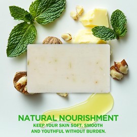 Princess Belle Peppermint Bar Soap, Mint Soap for Dry Skin, Gently Cleaning and Moisturizing, Suitable for All Types Skin