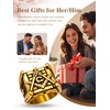 Oaldilee Men's Freemason Ring Gold Square Signet Rings for Biker