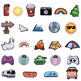 DNGH Shoe Charms Shoe Pin Shoe Pendant Shoes Charm Cartoon Tent Camping Outdoor for Shoes DIY Decorations Children's Parties Gift, Polyvinyl Chloride