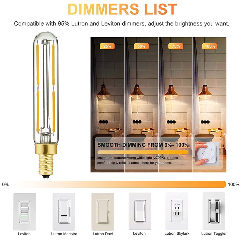 LEOOLS LED Bulb Dimmable 4W Equal 2700k Warm White Amber