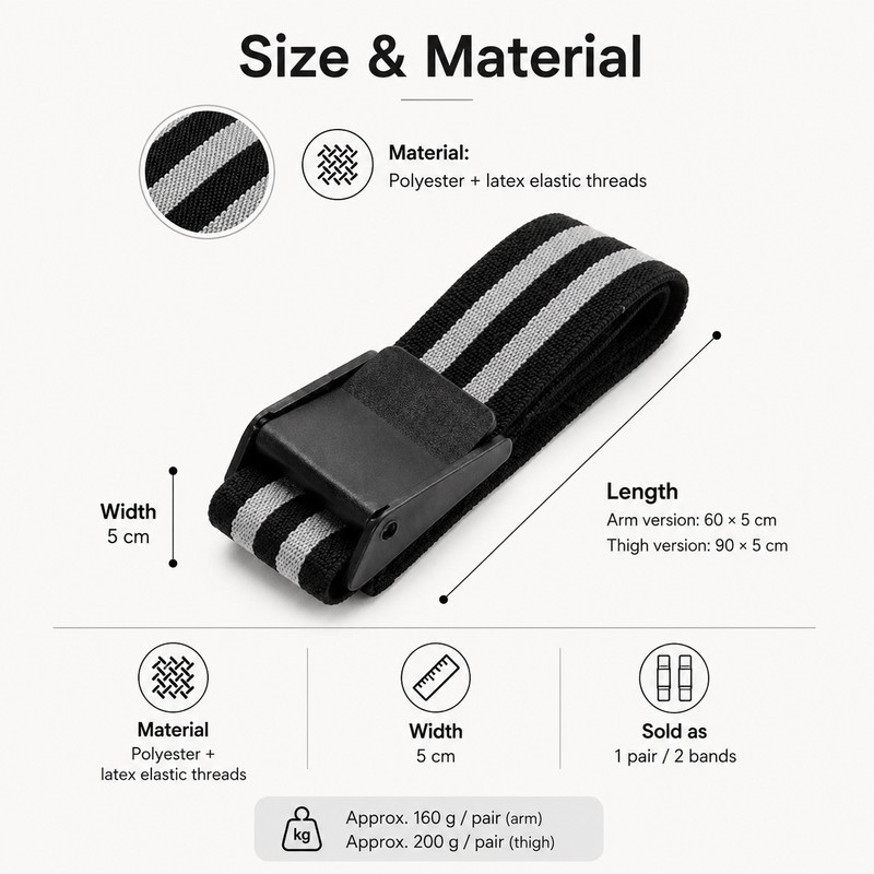 Adjustable Blood-Flow-Restriction Training Band – Lightweight Exercise Strap for Experienced