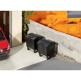 Faller F180933 Wheelie Bins - Black (Pack of 2)