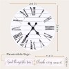 ALBEN Large Farmhouse Wall Clock - 24 inch Round Shiplap