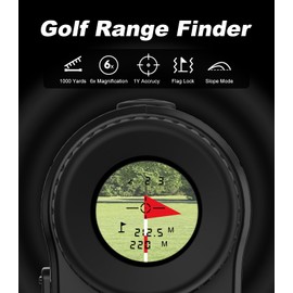 Golf Rangefinder with Slope, 1000 Yards Range Finder Golf, 6X Magnification, Flag Locking Vibration, Rechargeable Laser Range Finder