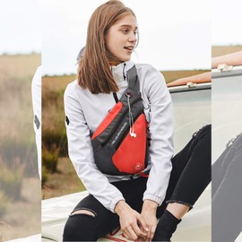 FANDARE Unisex Chest Sling Shoulder Backpacks Lightweight Hiking Crossbody Bags fit 9.7 inch Tablet Multipurpose Daypacks for Teens School Outdoor Travel Running Climbing Durable Polyester Red