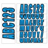 QuickMariner 4 Sets 3" Solid Blue Alpha-Numeric Registration Numbers and