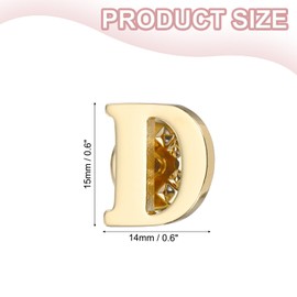 PATIKIL Letter Lapel Pins, Initial Alphabet Letter D Collar Pins Letter Brooch Pins for Women Men Shirt Dress Suits Coat Collar, Gold Tone, Letter D
