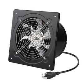 Nalle 8 inch Exhaust Fan 80W 500CFM Through-wall installation Ventilation Fan 110V Exhaust Smoke Fan Ventilation with Power Cord for Kitchen,Bathroom,laundry room,Toilets,Garage (Black