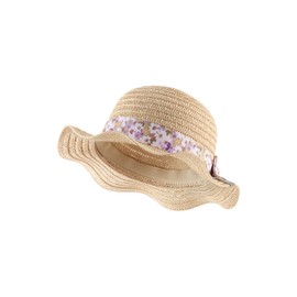 Sterntaler Girls Kids Straw Hat with Wave Edge Hat, sand