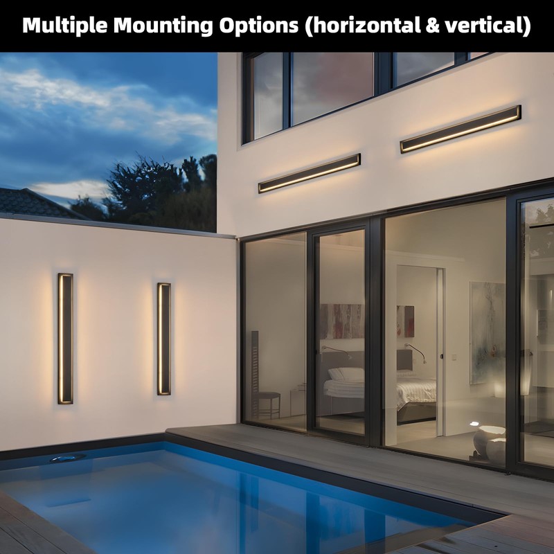 39.3'' 1 Pack Modern Outdoor Light Fixture, Long Exterior LED
