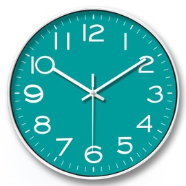 NUOVO 14 Zoll Cyan Wanduhr Silent Ticking Bewegung Quarz Wanduhr Moderne Quarz Design Dekorative Innenküche