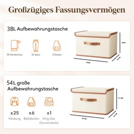 Bailonda 1 x 38L Clothes Storage Organise, Storage Case for Medicines, Multifunctional, Foldable Underbed Wardrobe for Clothes, Duvets and Bed Linen (1 x 38 L)