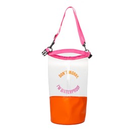 FISURA Waterproof Dry Bag. 5 Litre Waterproof Dry Bag with Roll Closure and Shoulder Strap. 29 x 41.5 cm., Waterproof, transparent and pink, Modern