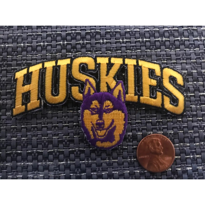 UW Washington Huskies Embroidered Iron On Patch Vintage 3.75” X
