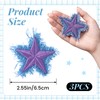 3pcs Denim Star Iron on Patches, 2.55in, Purple