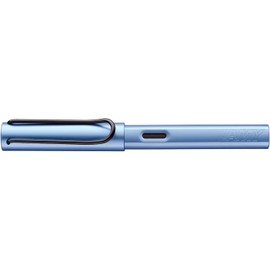 LAMY AL-star 0E1 - Pluma estilográfica ligera de aluminio acuático con mango ergonómico y plumín de acero pulido, ancho de trazo medio, incluye cartucho de tinta T 10 azul