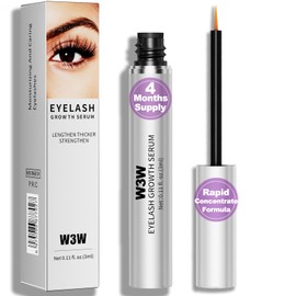 Lash Serum,W3W Eyelash Serum,Eyelash Growth Serum - Rapid Eyelash Growth Serum for tronger, Healthier Lashes & Brows, Vegan & Cruelty-Free