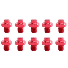 Pokinge 10Pcs Bicycle Pedal Bolts Aluminum Alloy Road Bike Anti-Skid Nail M4 Anti Slide Screw Fixed Stud Mountain Bike Pedal Screws(red)