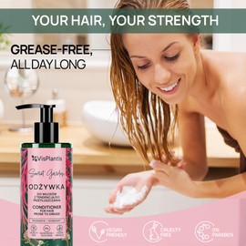 Vis Plantis Natural Conditioner with Rosemary - Vegan Care Conditioner for Oily & Oily Hair - Conditioner, Milk Thistle & Rosemary Extract - Cleans, Nourishes & Strengthens the Strands - 400 ml