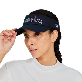 Champion CW-BG704C Women's Sun Visor, 100% Cotton, Graphic Logo Print, navy, Free size