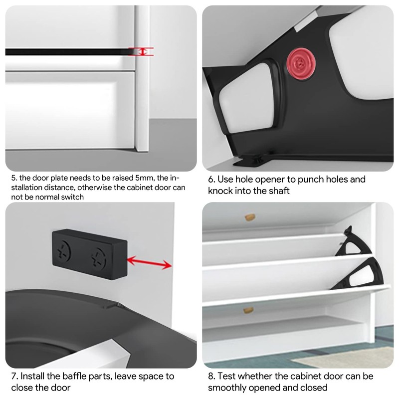 Tilt Fitting for Shoe Cabinets, Shoe Rack, Pack of 4