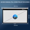 WASJOYE 100'' Manual Pull Down Projector Screen - 4K HD