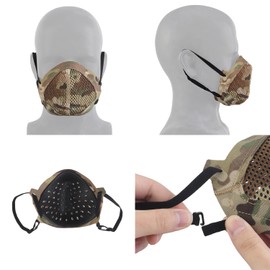 Sport Half Face Mask Breathable Reusable Protective Gears for Airsoft Paintball Tactical CS Outdoor Sport Game Gym, Cardio, Fitness, Running, Endurance HIIT Training (Camo)