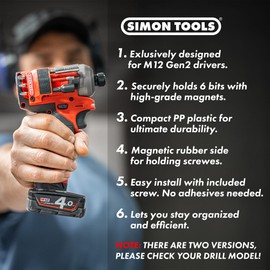 Simon Tools Magnetic Bit Holder for Milwaukee M12 Impact Driver & Drill - Milwaukee Bit Holder for M12