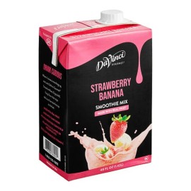 DaVinci Gourmet 48 fl. oz. Strawberry Banana Real Fruit Smoothie Mix - 48 fl. oz. Strawberry Banana