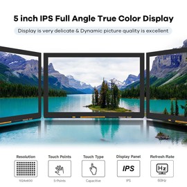 Hosyond 5 inches Touchscreen IPS LCD Display Panel 1024×600 HDMI Capacitive Screen for Raspberry Pi5/Pi4/Pi3/ZERO 2W, BB Black, Windows