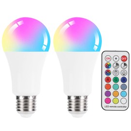 2PCS E27 LED Bulb 10W Colorful RGB Bulb with Remote Control for Home Decoration 85‑265V