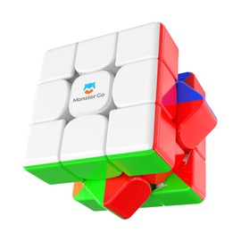 Monster Go Original Magic Cube Magnetic 3 x 3, MG 352M Speed Cube Classic with 48 Magnets/Screw Axis/Safe Materials/AI Tutorial, Magic Cube Stickerless for Children Beginners