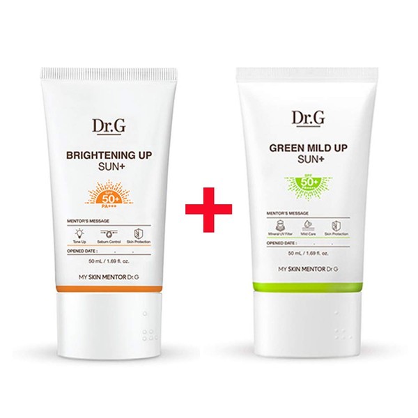 [1+1] Dr.G NEW Brightening Up n Green Mild Sun Cream SPF50+ PA+++ (50ml + 50ml) Gowoonsesang