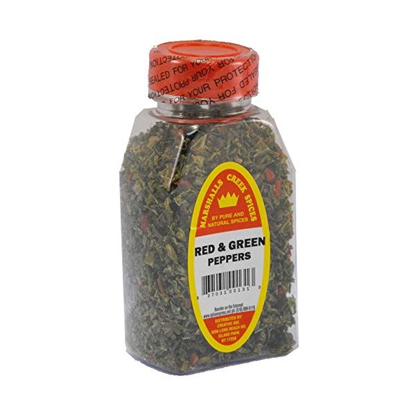 RED & GREEN SWEET BELL PEPPER FLAKES FRESHLY PACKED IN LARGE JARS, spices, herbs, seasonings
