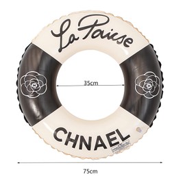 Inflatable Swimming Ring, 2 Pieces Swimming Hoops, Large Swimming Ring, Water Toy for Pool and Beach Party Toy for Children and Adults (Blue + Black)