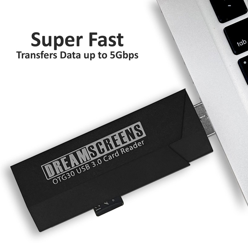 DREAMSCREENS USB 3.0 SD & MicroSD Dual Card Reader Compatible