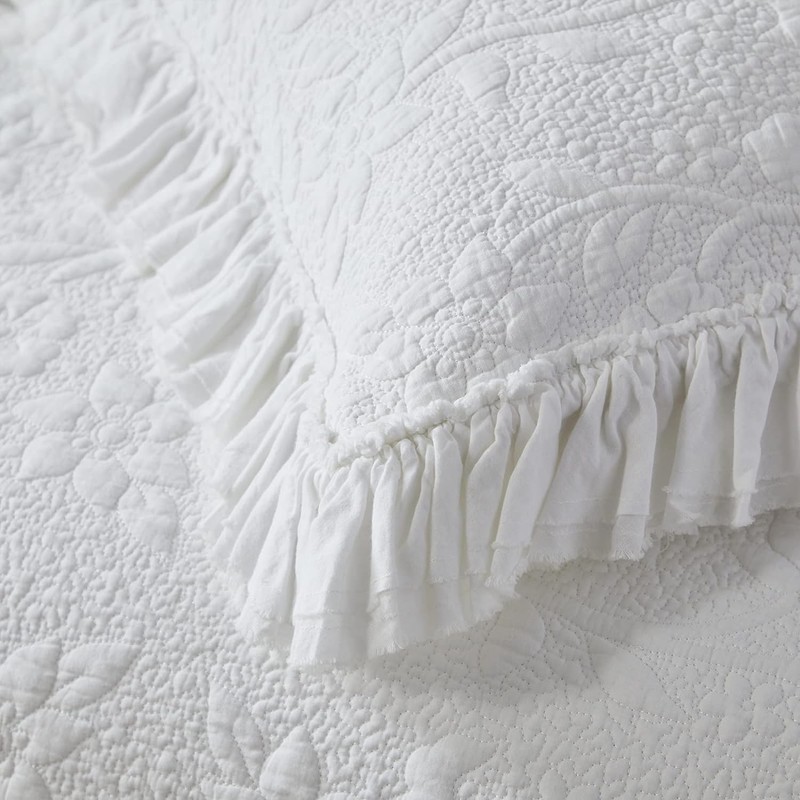 Brandream Quilted Pillow Shams Cotton Set of 2 King Size