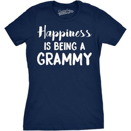Womens Happiness is Being a Grammy Funny T Shirt Gift Grandmother for Grandma Funny T Shirts Mother's Day Tops for Women Cool Grandma Top Women's Novelty Navy XXL